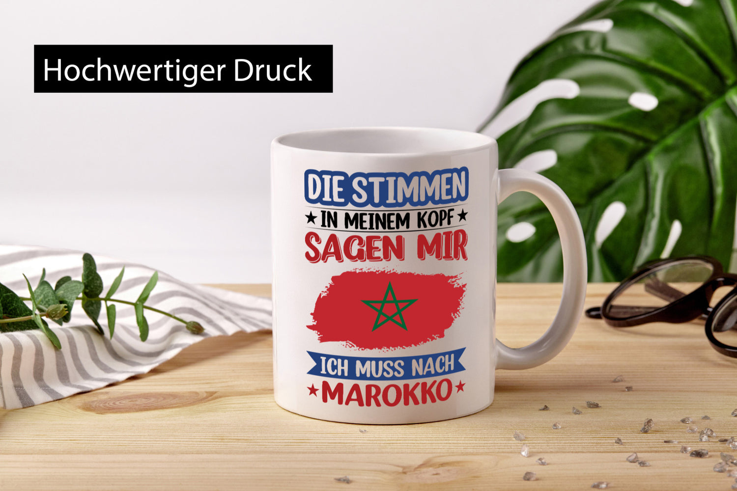 Marokko | Urlaub Stimmen in meinem Kopf Traumland Geschenkidee Humor Tasse