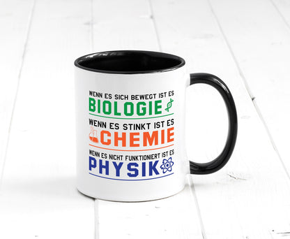 Biologie, Chemie, Physik | Reagenzglas lustig Humor Geschenkidee Geschenk Tasse