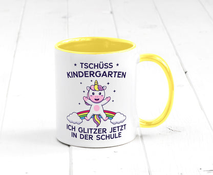 Kindergarten, jetzt Schule | Einhorn Geschenk Humor Geschenkidee lustiger Tasse