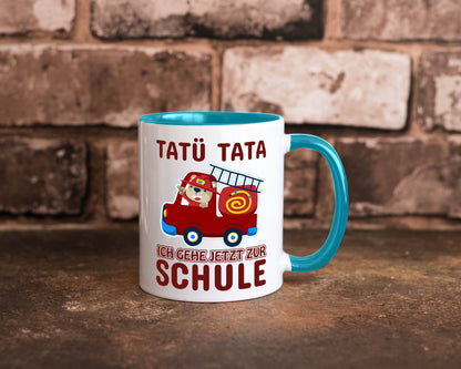 Bär in Feuerwehrauto | Tatü Tata Einschulung Tasse Humor Geschenkidee