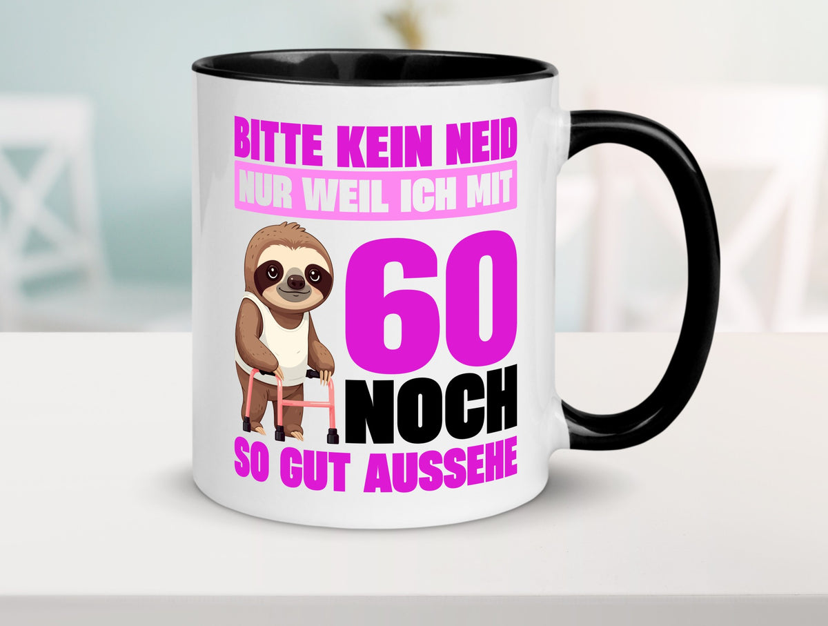 60. Geburtstag | Bitte kein neid Faultier 60 Jahre v2 Geschenk Geschenkidee Tasse