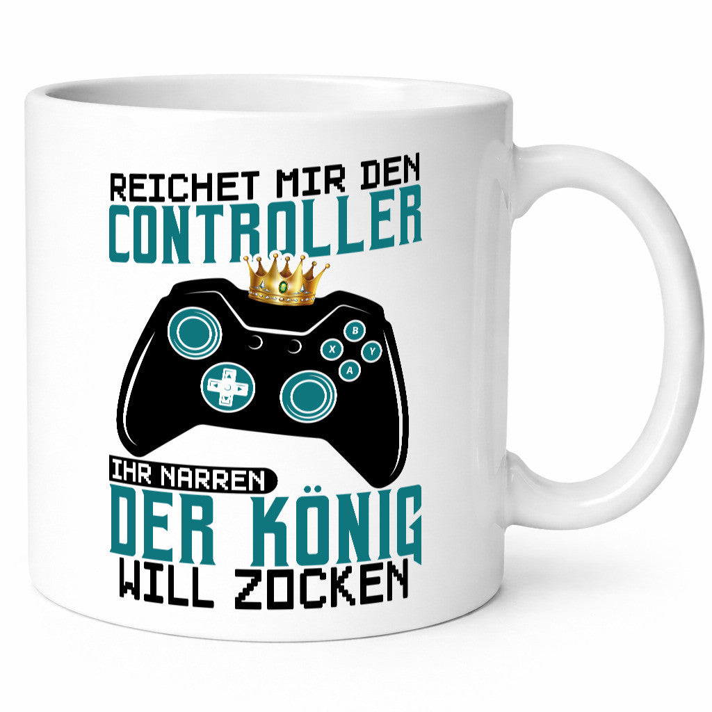 Der König will Zocken | Gamer lustiger Spruch Geschenk Humor Geschenkidee Tasse