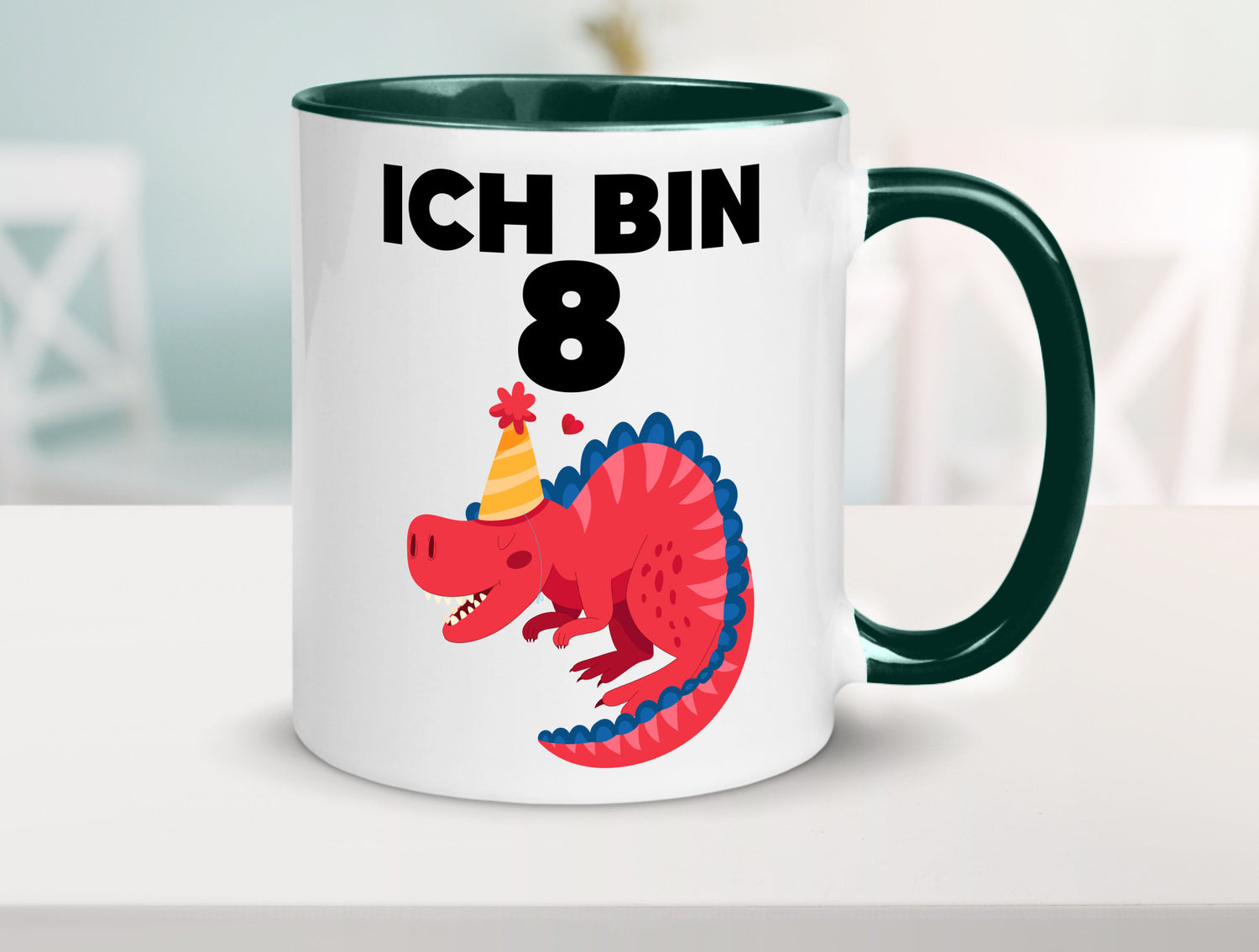 8. Geburtstag | Dino Dinosaurier 8 Jahre lustig Geschenkidee Geschenk Tasse