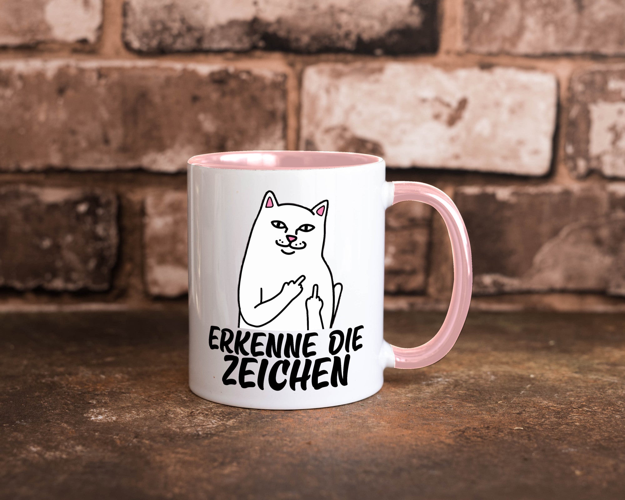 Erkenne die Zeichen | Katze Schatten Mittelfinger Geschenk Tierliebhaber Humor