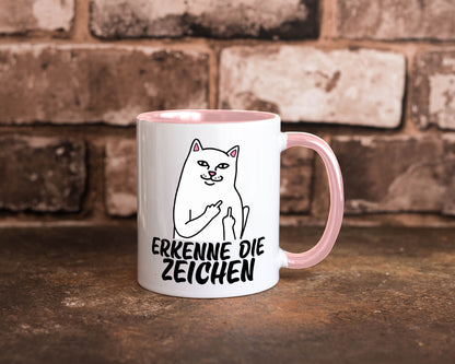 Erkenne die Zeichen | Katze Schatten Mittelfinger Geschenk Tierliebhaber Humor