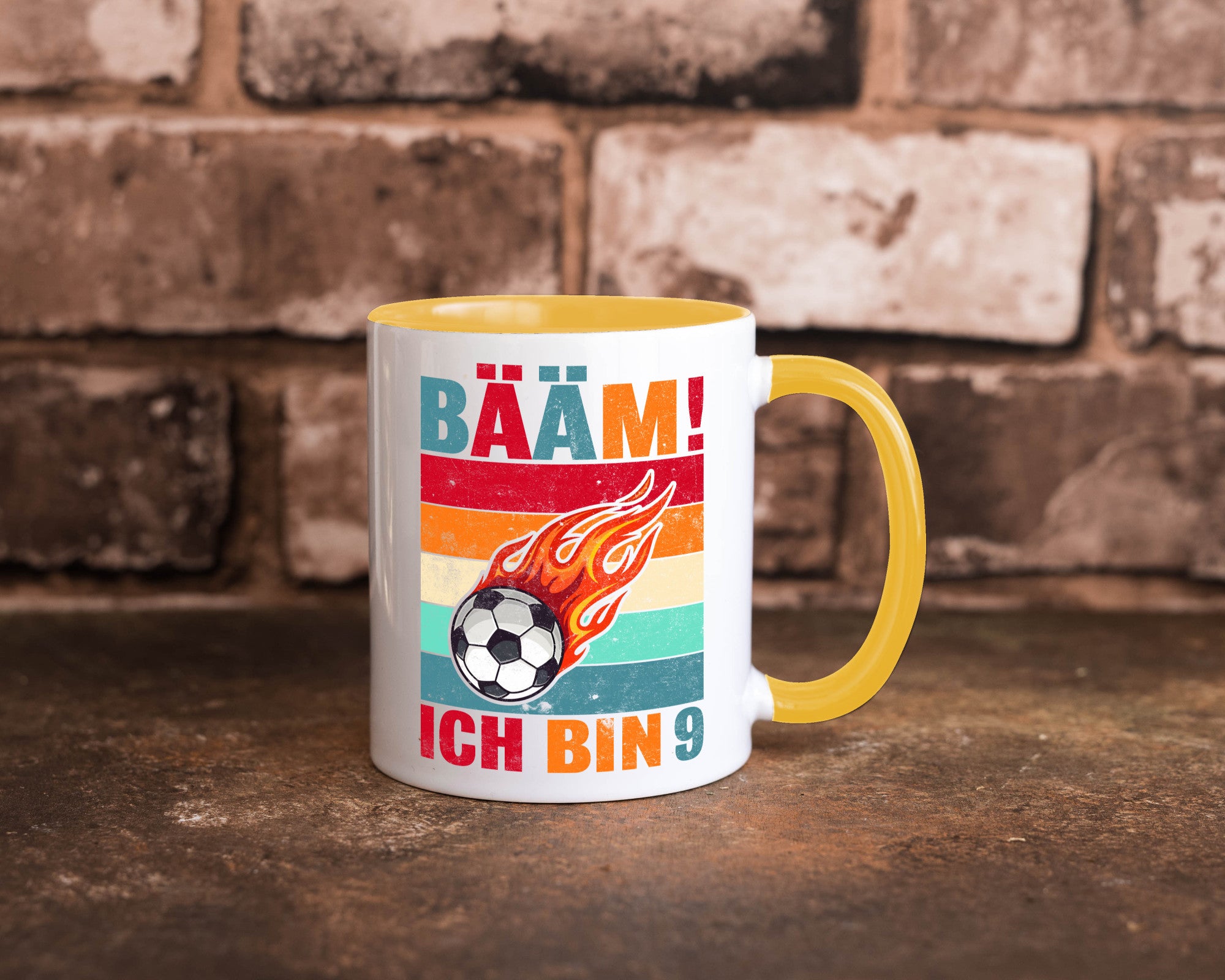 9. Geburtstag | Bääm ich bin 9 Fußball Geschenkidee Humor Tasse