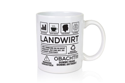 Achtung Probleme Landwirt | Bauer Landwirtschaft Geschenkidee Humor Tasse