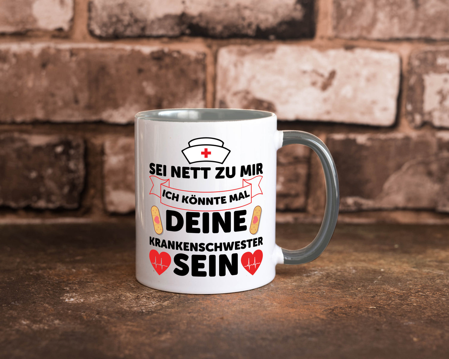Ich könnte deine Krankenschwester sein | Pflegekraft Geschenkidee Humor Tasse