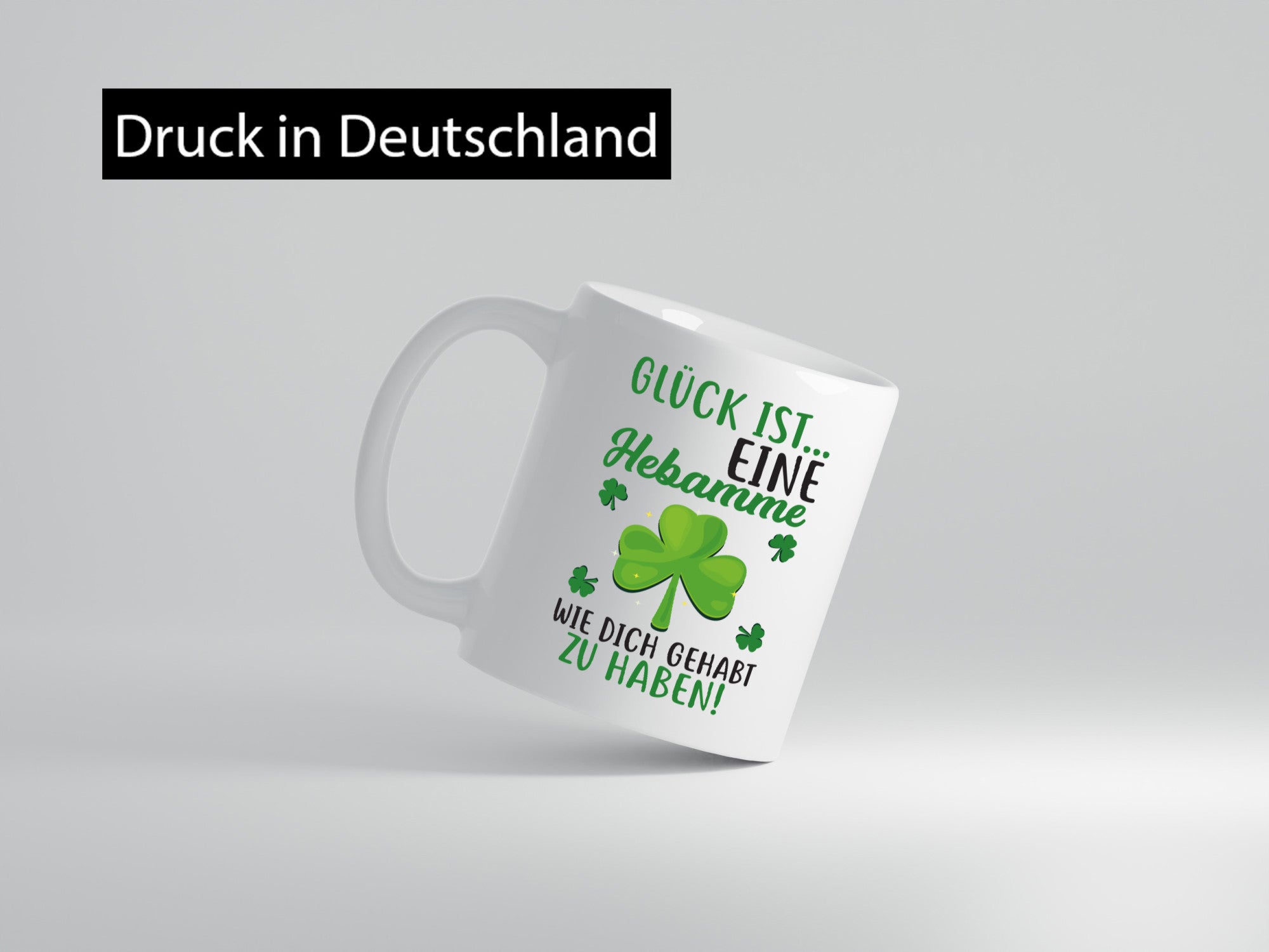 Hebamme Dankeschön | Dankes Tasse Kleeblätter Glück Humor Geschenkidee
