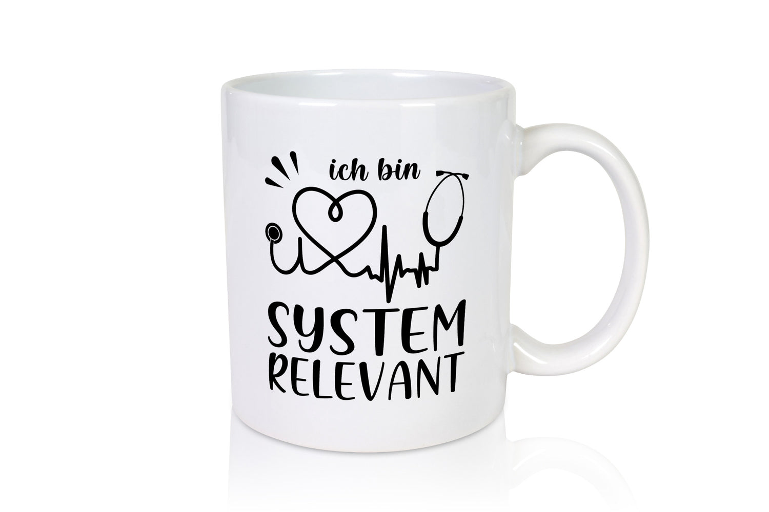 Systemrelevant | Herzschlag Stethoskop Herz Humor Geschenkidee Tasse