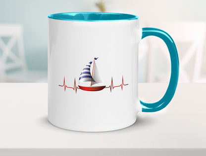 Segelboot Herzschlag | Segler segeln Boot Kapitän Geschenk Humor Geschenkidee