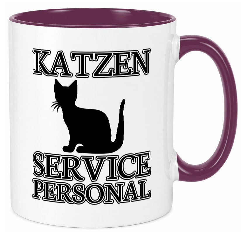 Katzen Service Personal | Katzenbesitzer Tasse Humor lustiger Spruch Geschenk