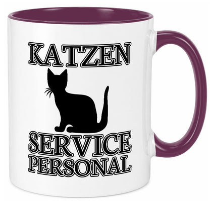 Katzen Service Personal | Katzenbesitzer Tasse Humor lustiger Spruch Geschenk
