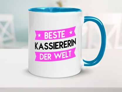 Beste Kassiererin lustiger Spruch Geschenk Humor Geschenkidee Tasse