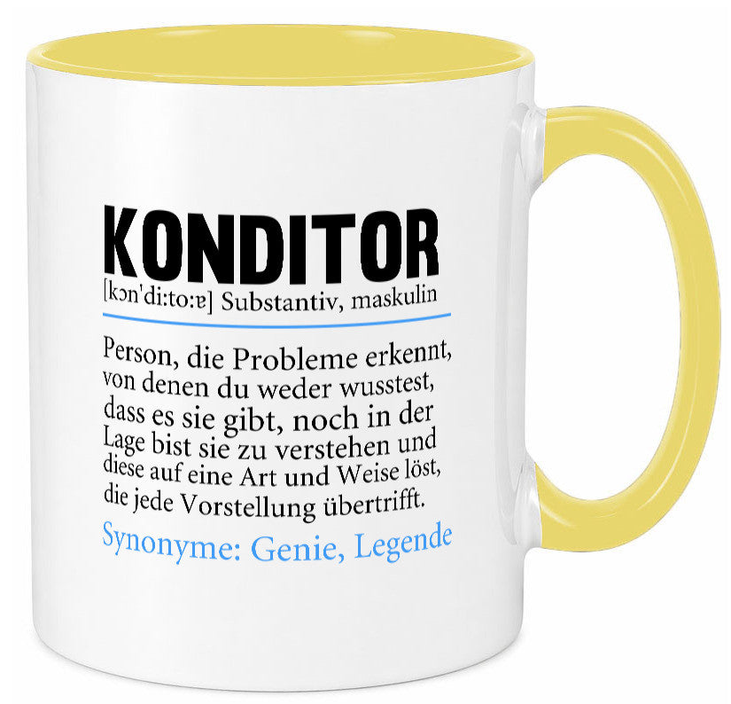 Konditor | Spruch Definition Konditorei lustiger Geschenk Humor Geschenkidee