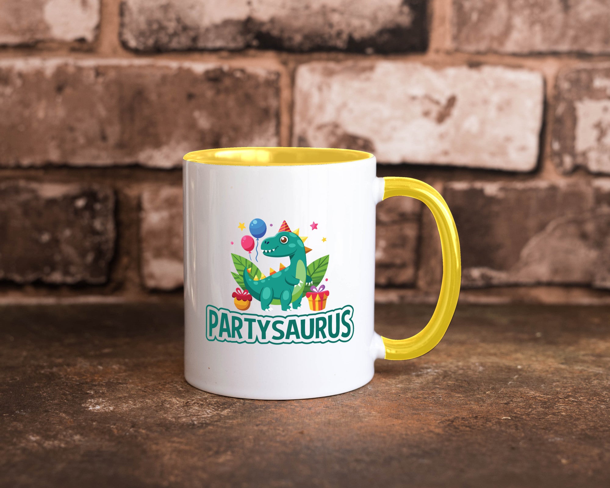 Partysaurus | Geburtstag Dinosaurier Luftballon Geschenkidee Humor Tasse