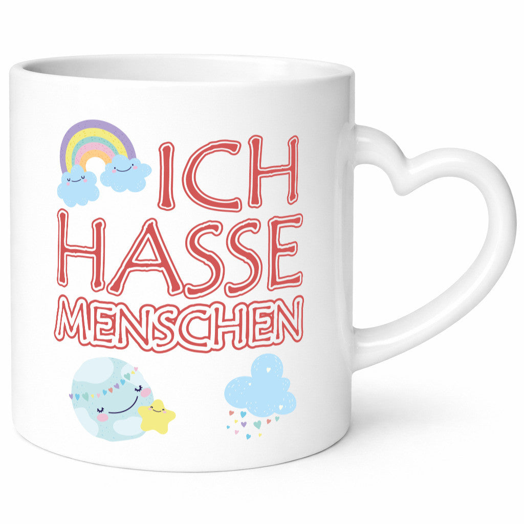 Kinderschrift - Ich hasse Menschen Humor Geschenkidee Tasse