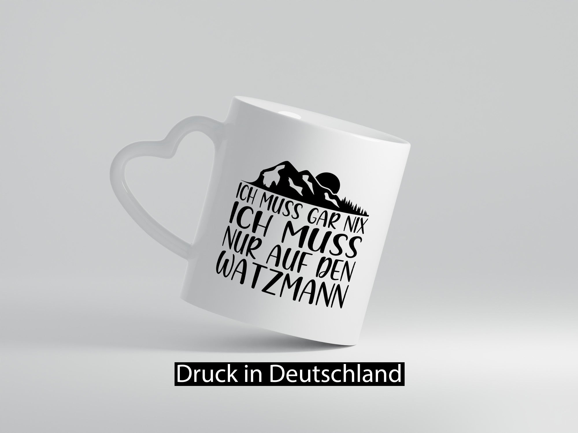 Muss nix, nur auf den Watzmann | Berg Mond Bäume lustig Humor Geschenkidee