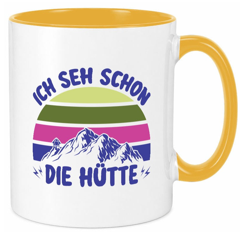 Ich seh schon die Hütte | Berge lustig Humor Geschenkidee Geschenk Tasse