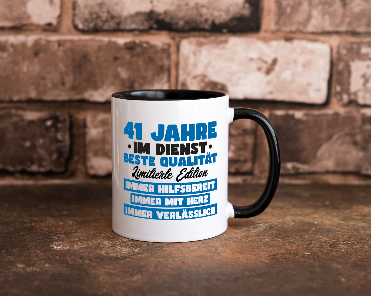 41 Jahre im Dienst | Jubiläum Arbeit v7 lustig Kollegen Büro Geschenk Tasse