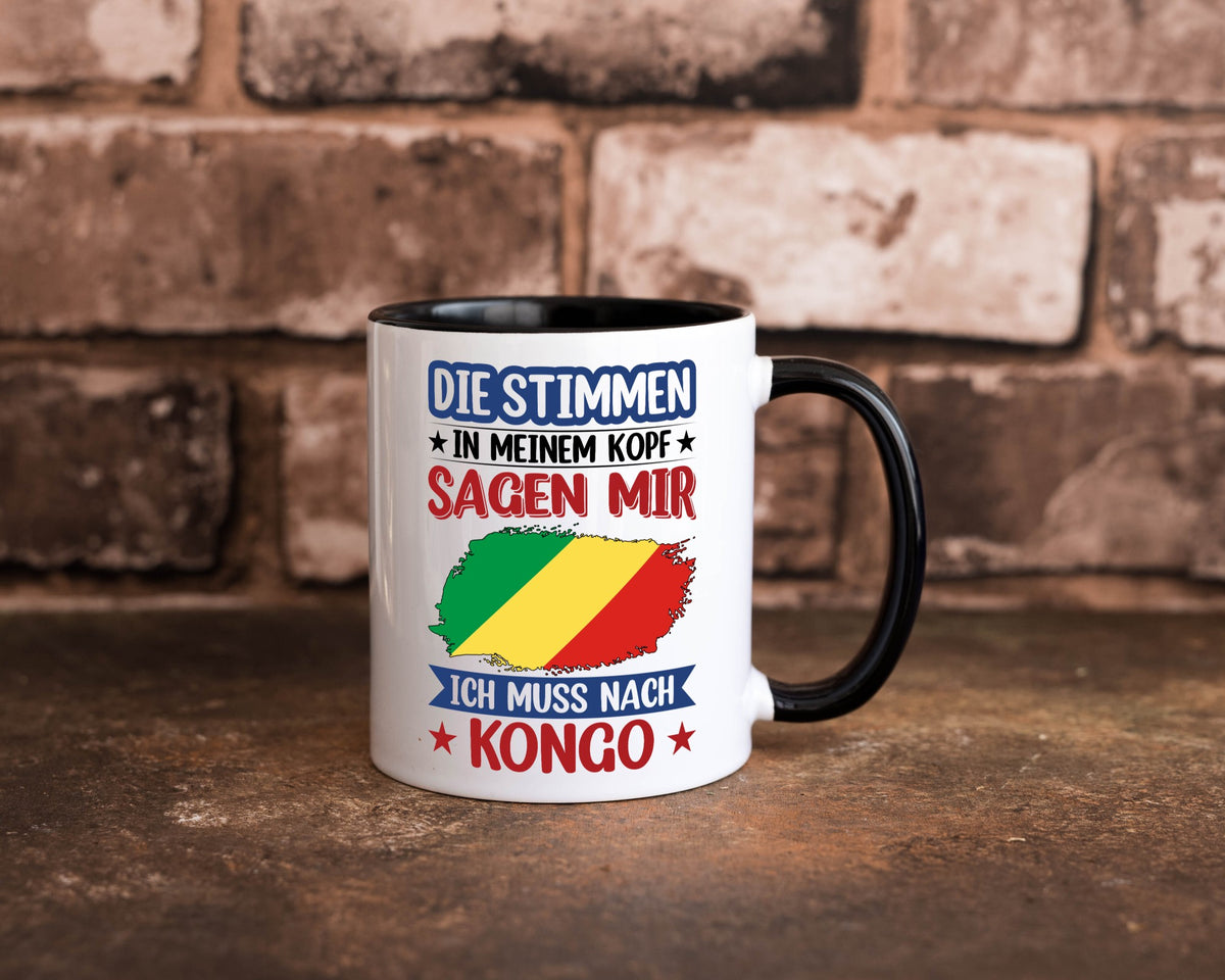 Kongo | Urlaub Stimmen in meinem Kopf Traumland Humor Geschenkidee Tasse