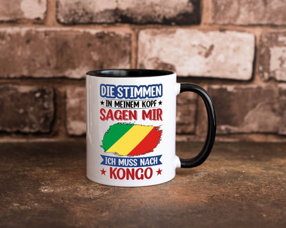 Kongo | Urlaub Stimmen in meinem Kopf Traumland Humor Geschenkidee Tasse