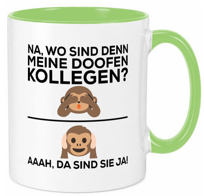 Doofe Kollegen | Bürotasse lustig Affe Arbeitsplatz Geschenkidee Arbeit Büro