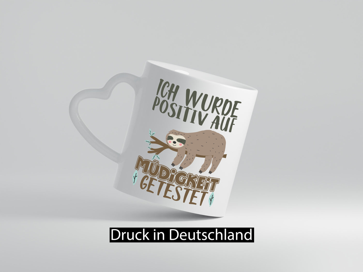 Positiv auf Müde getestet lustiger Spruch Geschenk Humor Geschenkidee Tasse