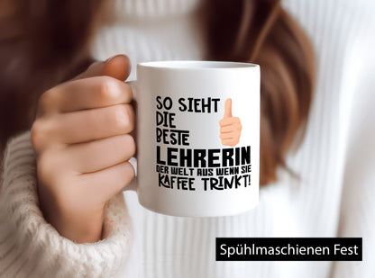 Beste Lehrerin | Lehrer Tasse Schule Dankeschön lustiger Spruch Geschenk Humor