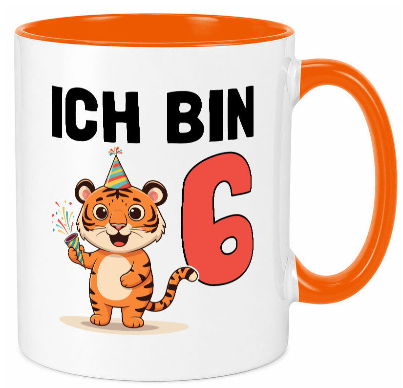 6. Geburtstag | 6 Jahre Tiger lustiger Spruch Geschenk Geschenkidee Tasse
