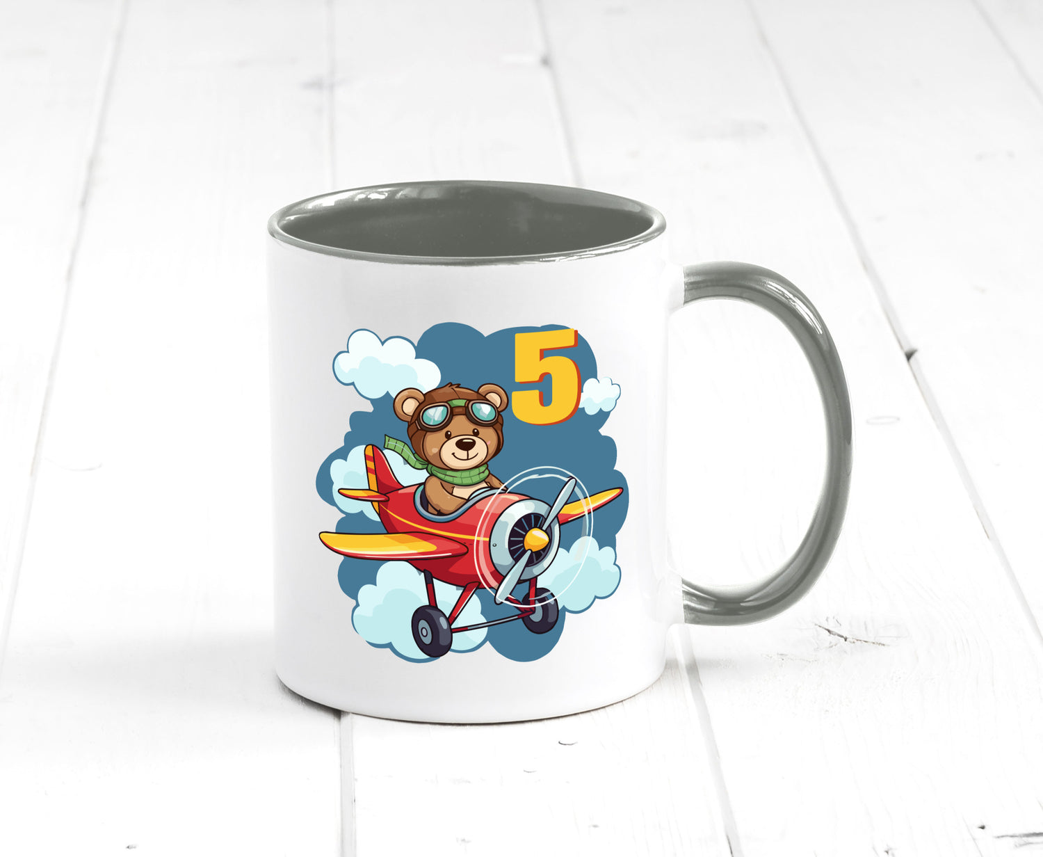 5. Geburtstag | 5 Jahre Kinder Pilot Flugzeug Geschenkidee Humor Tasse