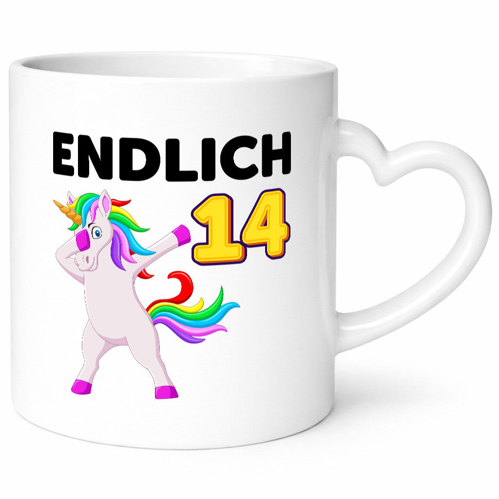 14. Geburtstag | endlich 14 Jahre Einhorn Mädchen Geschenkidee Humor Tasse