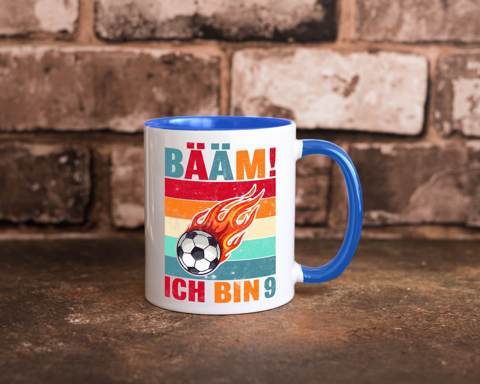 9. Geburtstag | Bääm ich bin 9 Fußball Geschenkidee Humor Tasse