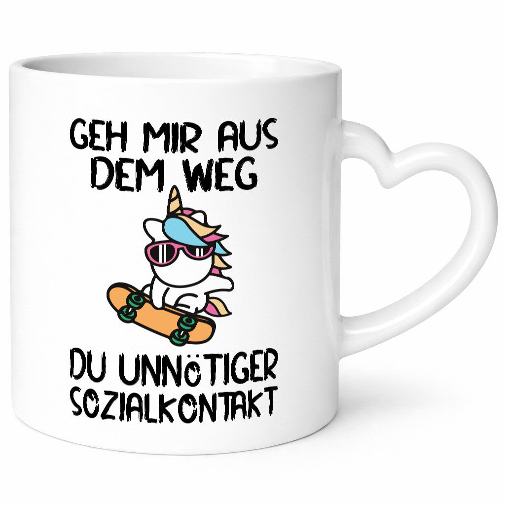 Aus dem Weg, Sozialkontakt | Einhorn Skateboard Geschenk Humor Geschenkidee