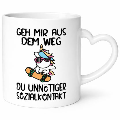 Aus dem Weg, Sozialkontakt | Einhorn Skateboard Geschenk Humor Geschenkidee
