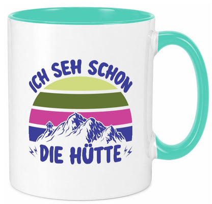 Ich seh schon die Hütte | Berge lustig Humor Geschenkidee Geschenk Tasse
