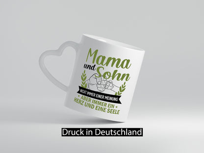 Mama und Sohn | Herz eine Seele Beste Mutter lustiger Spruch Geschenk Familie