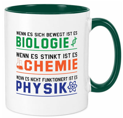 Biologie, Chemie, Physik | Reagenzglas lustig Humor Geschenkidee Geschenk Tasse