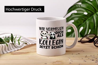 Kollegin Abschiedsgeschenk | Büro Tasse Pandas Humor Arbeit Kollegen