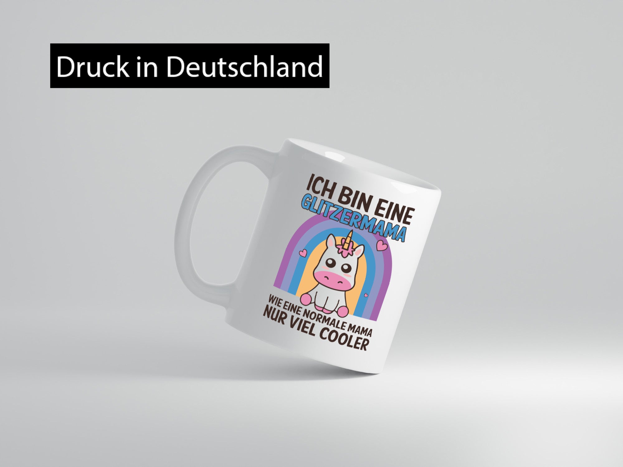Glitzermama, wie normal, nur cooler | Einhorn Geschenkidee Familie Humor Tasse