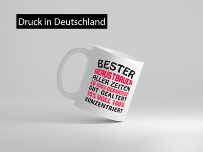 Bester Gerüstbau | Tasse Baustelle Humor Geschenkidee