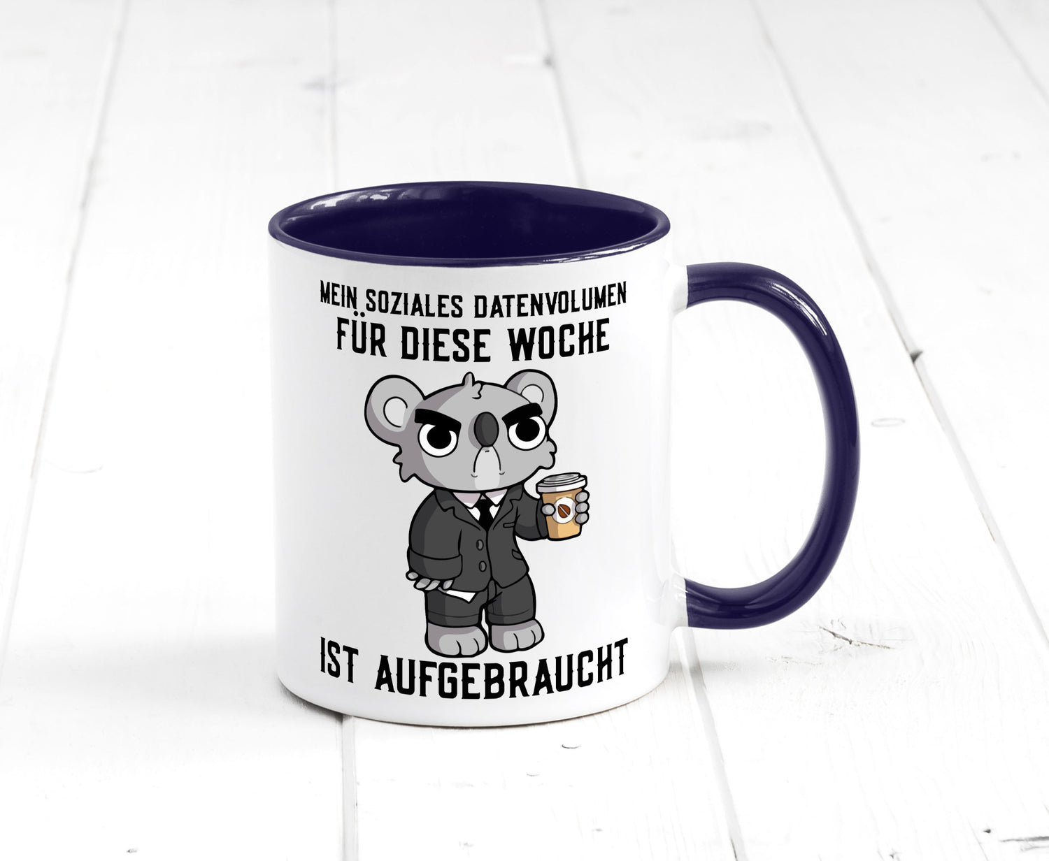 Soziales Datenvolumen | wütender Bär Einzelgänger Nerd Geschenkidee Humor Tasse
