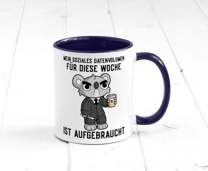 Soziales Datenvolumen | wütender Bär Einzelgänger Nerd Geschenkidee Humor Tasse