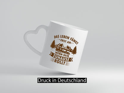 Life Begins | Home Motorhome Gift Idea Humor Mug