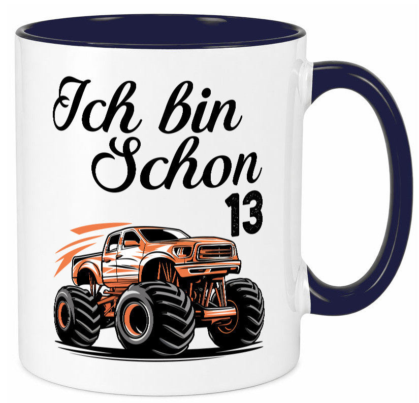 13. Geburtstag | Monster truck 13 Jahre Geschenkidee Humor Tasse