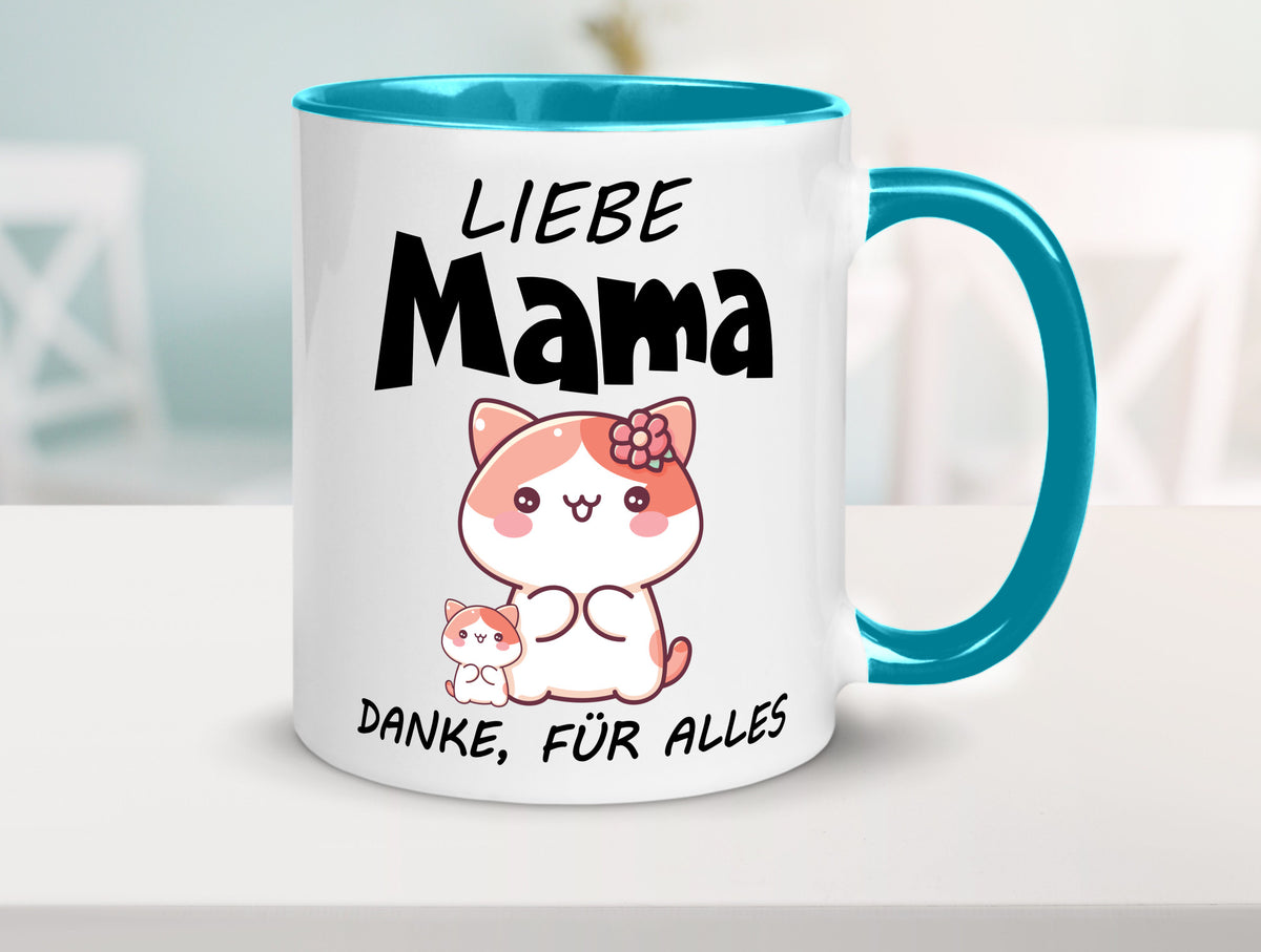 Liebe Mama Danke, für alles | Muttertag Beste Geschenk Familie Geschenkidee Tasse