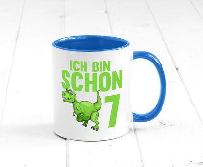 7. Geburtstag | 7 Jahre Dino Dinosaurier Humor Geschenkidee Tasse