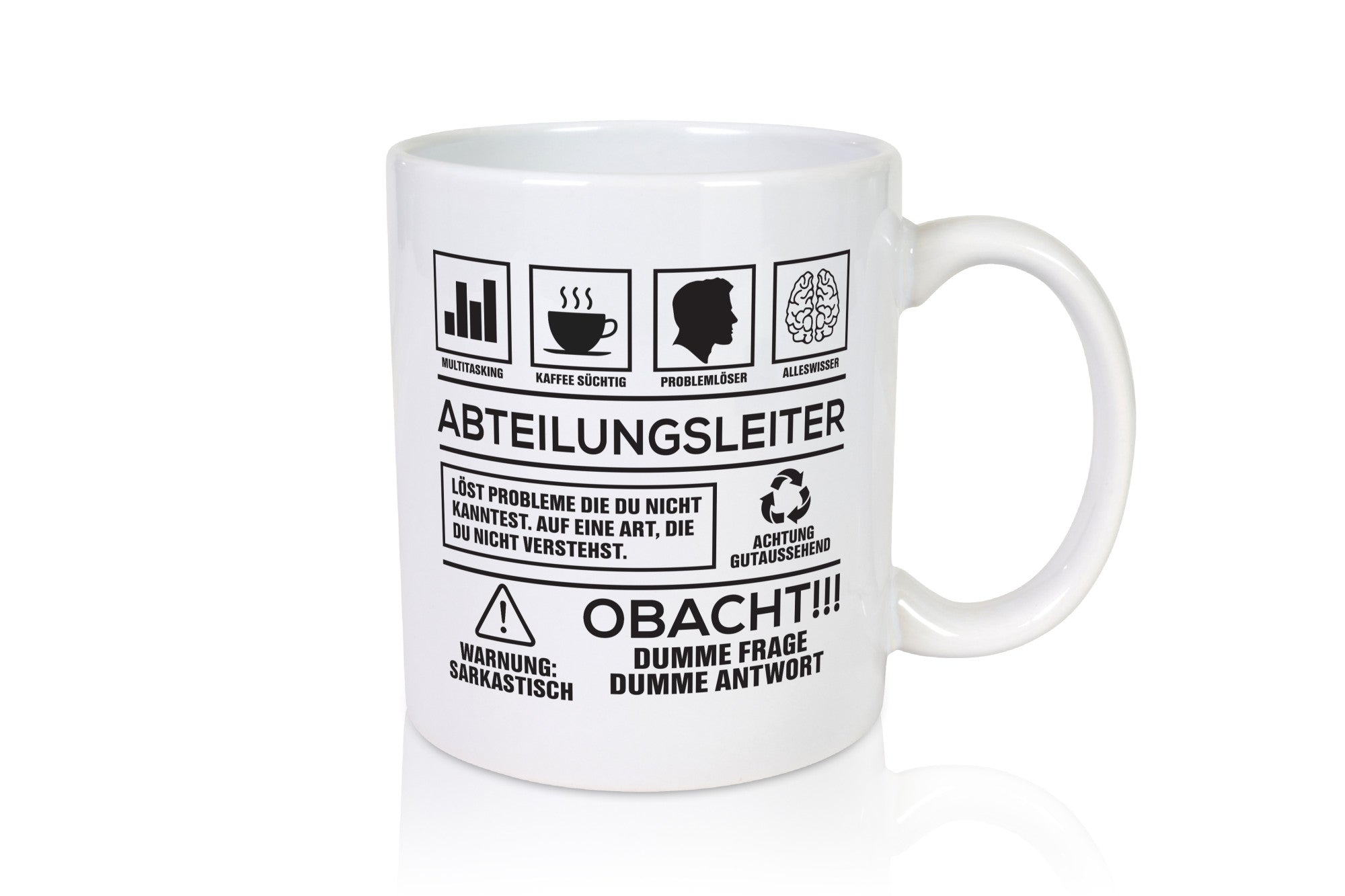 Achtung Probleme Abteilungsleiter| Führungskraft Humor Geschenkidee Tasse