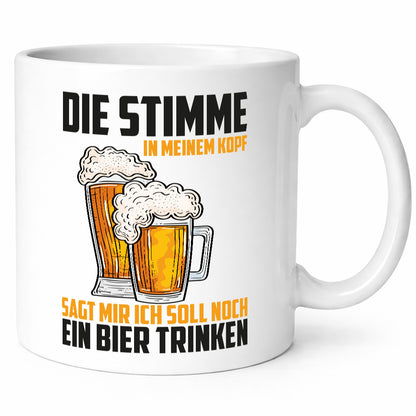 Die stimme in meinem Kopf sagt | lBier Bierliebhaber Humor Geschenkidee Tasse