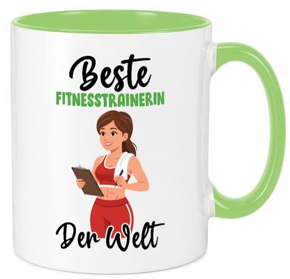 Beste Fitnesstrainerin | Trainerin Sport v2 lustiger Spruch Geschenk Humor Tasse